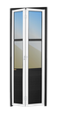 Ver imagem 1 de Porta Alumínio Camarão Lambril/Vidro D.L25 Mix Preto 70 V.Refl.Brimak