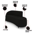 Ver imagem 3 de Sofá 3 Lugares Orgânico 180cm Pé Ferro Preto Morgan Veludo Preto D03 - D’Rossi