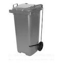 Ver imagem 3 de Kit 2 Contentor Plástico Lixeira Gari 240l com Pedal em Aço Cor:laranja
