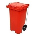Ver imagem 7 de Kit 2 Contentor Plástico Lixeira Gari 240l com Pedal em Aço Cor:laranja