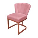 Ver imagem 1 de Cadeira Pétala Veludo Rosa com Base de Ferro Cobre - Belliv Decor