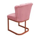 Ver imagem 3 de Cadeira Pétala Veludo Rosa com Base de Ferro Cobre - Belliv Decor