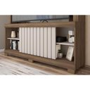 Ver imagem 3 de Rack Bancada C/ Painel P/ Tv até 65 Pol Cinne Ripado Pés 160x203cm Freijo/off White - Caemmun