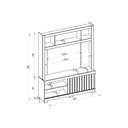 Ver imagem 2 de Rack Bancada C/ Painel P/ Tv até 65 Pol Cinne Ripado Pés 160x203cm Freijo/off White - Caemmun