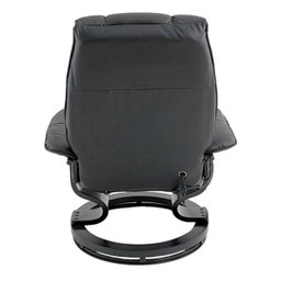 Poltrona de Massagem Grenaa Elétrica Reclinável Giratória Pu Preta - Gran Belo - 6