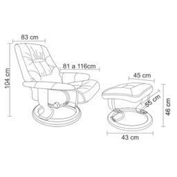 Poltrona de Massagem Grenaa Elétrica Reclinável Giratória Pu Preta - Gran Belo - 4