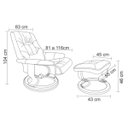 Ver imagem 4 de Poltrona de Massagem Grenaa Elétrica Reclinável Giratória Pu Preta - Gran Belo