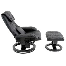 Poltrona de Massagem Grenaa Elétrica Reclinável Giratória Pu Preta - Gran Belo - 3