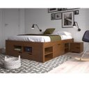 Ver imagem 3 de Cama Casal Multifuncional Madeira Maciça 6 Gavetas Charme Inter Link