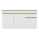 Ver imagem 2 de Balcão Cozinha Com Rodapé Gabinete Pia 150 Cm 3 Portas 1 Gaveta Veneza Gw Multimóveis Mp2115