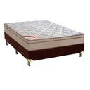 Ver imagem 1 de Cama Box Casal: Colchão Molas Castor Bonnel Revolution + Base CRC Suede Marrom(138x188)