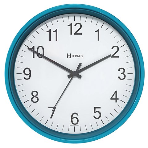 Relógio de Parede Moderno 22cm Herweg - 6101: Turqueza