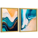 Ver imagem 4 de Quadro Decorativo Duo Abstrato Ondas Suave