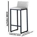 Ver imagem 4 de Kit 2 Banquetas Alta C/ Encosto e Apoio de Pés Courino Área Gourmet Base Preta - Twdecora