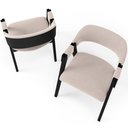 Ver imagem 6 de Kit 2 Cadeiras Sala de Jantar Estar Living Estofada Suran L02 Preto Suede Bege - Lyam Decor