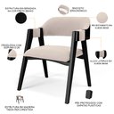 Ver imagem 4 de Kit 2 Cadeiras Sala de Jantar Estar Living Estofada Suran L02 Preto Suede Bege - Lyam Decor
