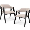 Ver imagem 1 de Kit 2 Cadeiras Sala de Jantar Estar Living Estofada Suran L02 Preto Suede Bege - Lyam Decor