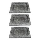 Ver imagem 1 de Kit 3 Pratos Quadrado Raso Servir Porção Pedra Sabão G 24x24