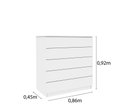 Ver imagem 2 de Cômoda para quarto solteiro 5 gavetas - Premium-Neve - Tcil Móveis