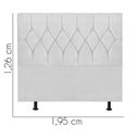 Ver imagem 3 de Cabeceira Estofada Istambul Capitonê 195cm King Size Box Quarto Corino Branco - Gat Magazine