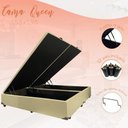 Ver imagem 3 de Cama Box Baú Queen com Blindagem Fabricação Própria Blindada - Suede - Bege