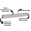 Ver imagem 4 de Rack Suspenso Grécia 2.20 Cm Sala de Estar/quarto - Lukaliam Móveis - Off White Perolizado