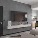 Ver imagem 1 de Rack Suspenso Grécia 2.20 Cm Sala de Estar/quarto - Lukaliam Móveis - Off White Perolizado