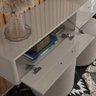 Rack Suspenso Grécia 2.20 Cm Sala de Estar/quarto - Lukaliam Móveis - Off White Perolizado - 2