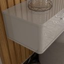 Ver imagem 3 de Rack Suspenso Grécia 2.20 Cm Sala de Estar/quarto - Lukaliam Móveis - Off White Perolizado