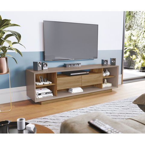 Rack Madrid 2 Gavetas Kappesberg M940 para TV 60 Polegadas Cor Nogueira Fendi