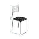Ver imagem 3 de Conjunto Mesa com 4 Cadeiras e Tampo Quadrado Diamante Branco/Preto Floral