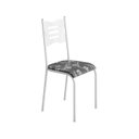 Ver imagem 6 de Conjunto Mesa com 4 Cadeiras e Tampo Quadrado Diamante Branco/Preto Floral