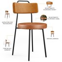 Ver imagem 4 de Kit 04 Cadeiras Decorativas Estofada Para Sala Jantar Barcelona L02 Couríssimo Whisky Camel - Lyam