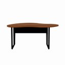 Ver imagem 4 de Mesa Escrivaninha Orgânica Linear 173CMX94CM Pés Metal para Escritório Home Office F5 Corporate Marrom/Nogal/Preto
