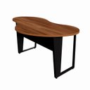 Ver imagem 2 de Mesa Escrivaninha Orgânica Linear 173CMX94CM Pés Metal para Escritório Home Office F5 Corporate Marrom/Nogal/Preto