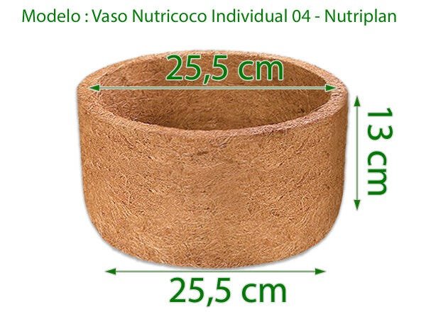VASO FIBRA DE COCO NATURAL SAMAMBAIA ECOLOGICO Nº04 - 08 UND - 2