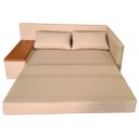 Ver imagem 3 de Sofá | Cama com Tampo Lateral de Madeira Lado Esquerdo com USB | Acquablock Bege