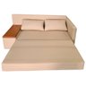 Sofá | Cama com Tampo Lateral de Madeira Lado Esquerdo com Usb | Acquablock Bege - 3