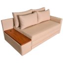 Ver imagem 1 de Sofá | Cama com Tampo Lateral de Madeira Lado Esquerdo com Usb | Acquablock Bege