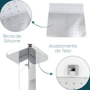 Ver imagem 4 de Ducha Teto Chuveiro Inox 25x25 Slim Quadrada Suporte 40 Cm