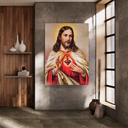 Ver imagem 2 de Quadro Decorativo Jesus Moderno Luxo Grande em Tecido Canvas