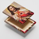 Ver imagem 3 de Quadro Decorativo Jesus Moderno Luxo Grande em Tecido Canvas