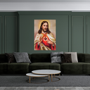 Ver imagem 4 de Quadro Decorativo Jesus Moderno Luxo Grande em Tecido Canvas