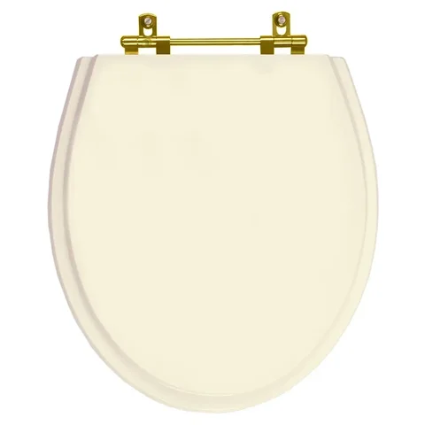Tampa de Vaso Poliester Ritz Creme para bacia Deca Com Ferragem Dourada