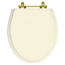 Ver imagem 1 de Tampa de Vaso Poliester Ritz Creme para bacia Deca Com Ferragem Dourada