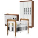 Ver imagem 1 de Quarto de Bebê Mariah 3p com Berço Lila Branco Acetinado Amadeirado - Carolina