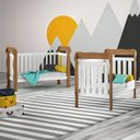 Ver imagem 3 de Quarto de Bebê Mariah 3p com Berço Lila Branco Acetinado Amadeirado - Carolina
