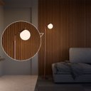 Ver imagem 5 de Luminária de Chão Abajur Kaline Moderno Alumínio com Globo Vidro Fosco Branco 14cm