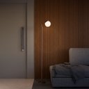 Ver imagem 4 de Luminária de Chão Abajur Kaline Moderno Alumínio com Globo Vidro Fosco Branco 14cm