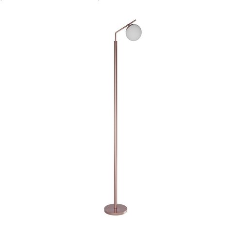 Luminária de Chão Abajur Kaline Moderno Alumínio com Globo Vidro Fosco Branco 14cm